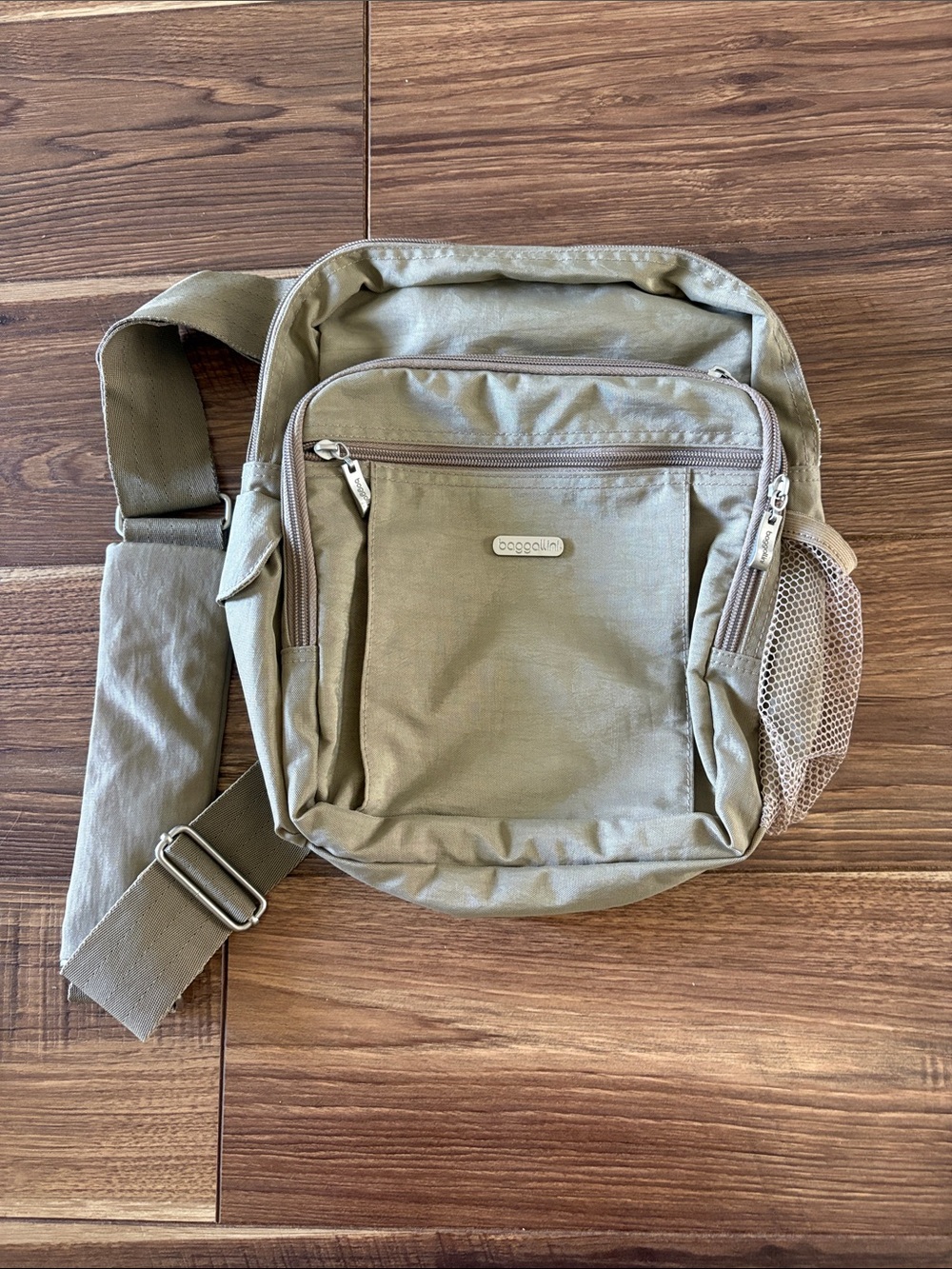 Baggalini Brown Nylon Sling Bag Purse